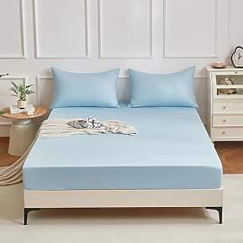 Gezu Mako Satin Spannbettlaken 100x200cm Blau 100% 