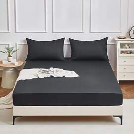 Gezu Mako Satin Spannbettlaken 100x200cm Grau 100% 