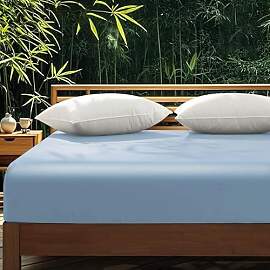 Gezu Mako Satin Spannbettlaken 90x200 Blau