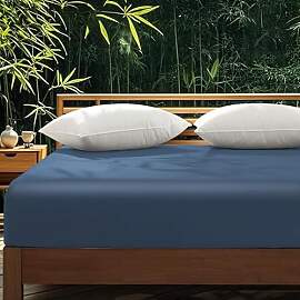 Gezu Mako Satin Spannbettlaken 90x200 Blau Petrol