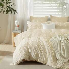 Gezu Seersucker Bettwäsche 135x200cm Beige Gelb