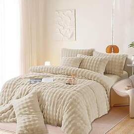 Gezu Winter Bettwäsche Plüsch 220x240 Beige