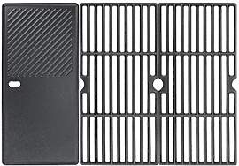 GFTIME 43 x 63cm Gusseisen Grillrost Grillplatte
