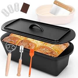 GFTIME Gusseisen Topf 36cm Brot Backen,