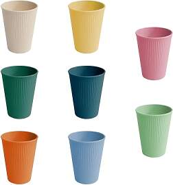 GFUEIGJ 8 Stück Farben Becher Plastik Becher Set