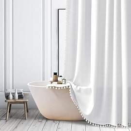 ggaimwf Boho Duschvorhang Leinenstruktur Stoff