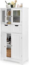 GIANTEX Badezimmerschrank, Badschrank mit 2