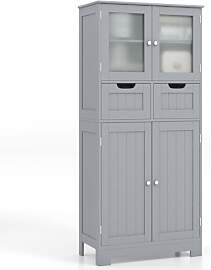 GIANTEX Badezimmerschrank, Badschrank mit 2