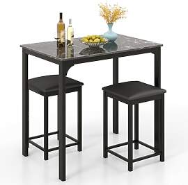 GIANTEX Bartisch mit Barhocker Set, Bartisch