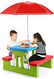 GIANTEX Kindersitzgruppe mit Sonnenschirm, Kinder