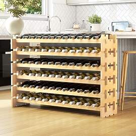 GIANTEX Weinregal Stapelbar Holz, Flaschenregal