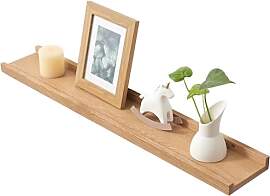 Gieanoo Bilderleiste Holz,100cm Eiche Regal Massiv 