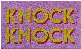 Gift Company Fussmatte, Motiv: Knock Knock, rosa,