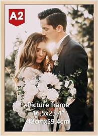 Giftgarden Natur Holzfarbener Bilderrahmen A2,