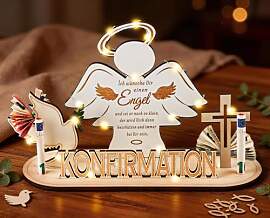 Giftota Geldgeschenk Konfirmation Holz mit LED