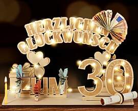 Giftota Original 30. Geburtstag Geldgeschenke Holz 