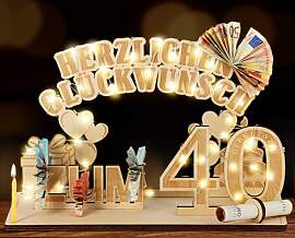 Giftota Original 40. Geburtstag Geldgeschenke Holz 