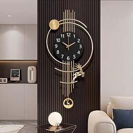 Gilacco Große Wanduhren für Wohnzimmer, leise,