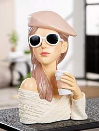 GILDE Figur Lady Adeline aus Kunstharz, weiß,