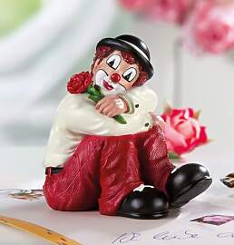 GILDE Gildeclown Dekofigur Clown mit Rose -