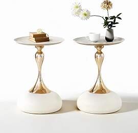 Ginhow Couchtisch Beige Gold, Kleiner Couchtisch