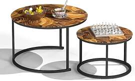 Ginhow Couchtisch Rund Glas 2er Set, Glastisch