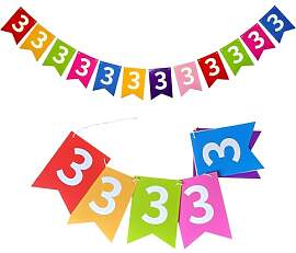 Girlande 3. Geburtstag: Farbenfrohe Girlande zum