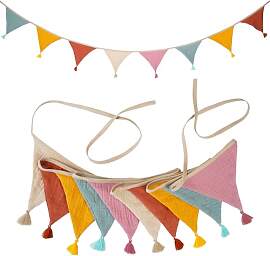 Girlande Wimpelkette Kinderzimmer Stoff, 2.6m