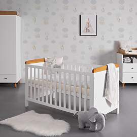 Gitterbett Lou Weiß ca. 70x140cm massivholz
