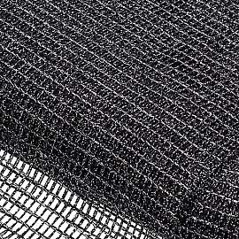Gittertüll grob, schwarz-silber