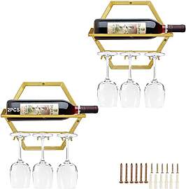 Giyiprpi Metall Wandmontierter Weinhalter Stemware 