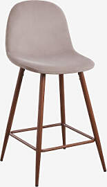 Glamm-hocker Aus Samt Grau Taupe & ↑65 Cm