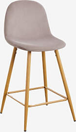 Glamm-hocker Aus Samt Grau Taupe & ↑65 Cm