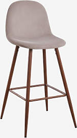 Glamm-hocker Aus Samt Grau Taupe & ↑75 Cm