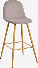 Glamm-hocker Aus Samt Grau Taupe & ↑75 Cm