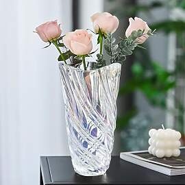 Glas Blume Vase, 24cm hohe Moderne Minimalistische 