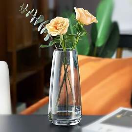 Glas-Blumenvase, dicke Glas-Mittelstücke, moderne 