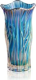 Glas-Blumenvase, groß, hoch, kristallfarbene