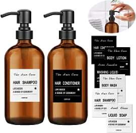 Glas Seifenspender,2Pcs 500ml Braunglas