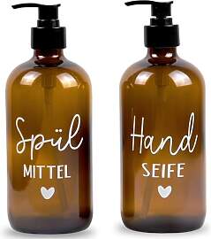 Glas Seifenspender 500ml - Schwarzer Pumpspender,