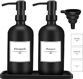 Glas Seifenspender Set,Gcstnn 500ml*2