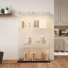 Glas-Vitrine mit LED-Beleuchtung, Freistehende