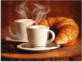 Glasbild ARTLAND "Dampfender Cappuccino und