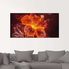 Glasbild ARTLAND "Feuerblume", rot