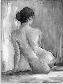 Glasbild ARTLAND "Figur in schwarz &