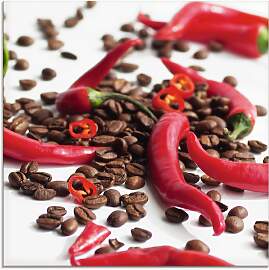 Glasbild ARTLAND "Frische Chili auf