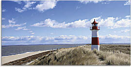 Glasbild ARTLAND "Leuchtturm Sylt", blau 