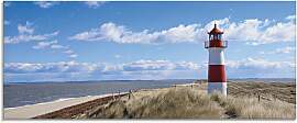 Glasbild ARTLAND "Leuchtturm Sylt", blau 