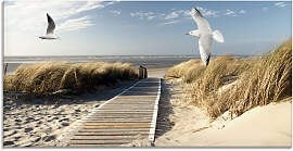 Glasbild ARTLAND "Nordseestrand auf Langeoog