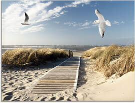 Glasbild ARTLAND "Nordseestrand auf Langeoog
